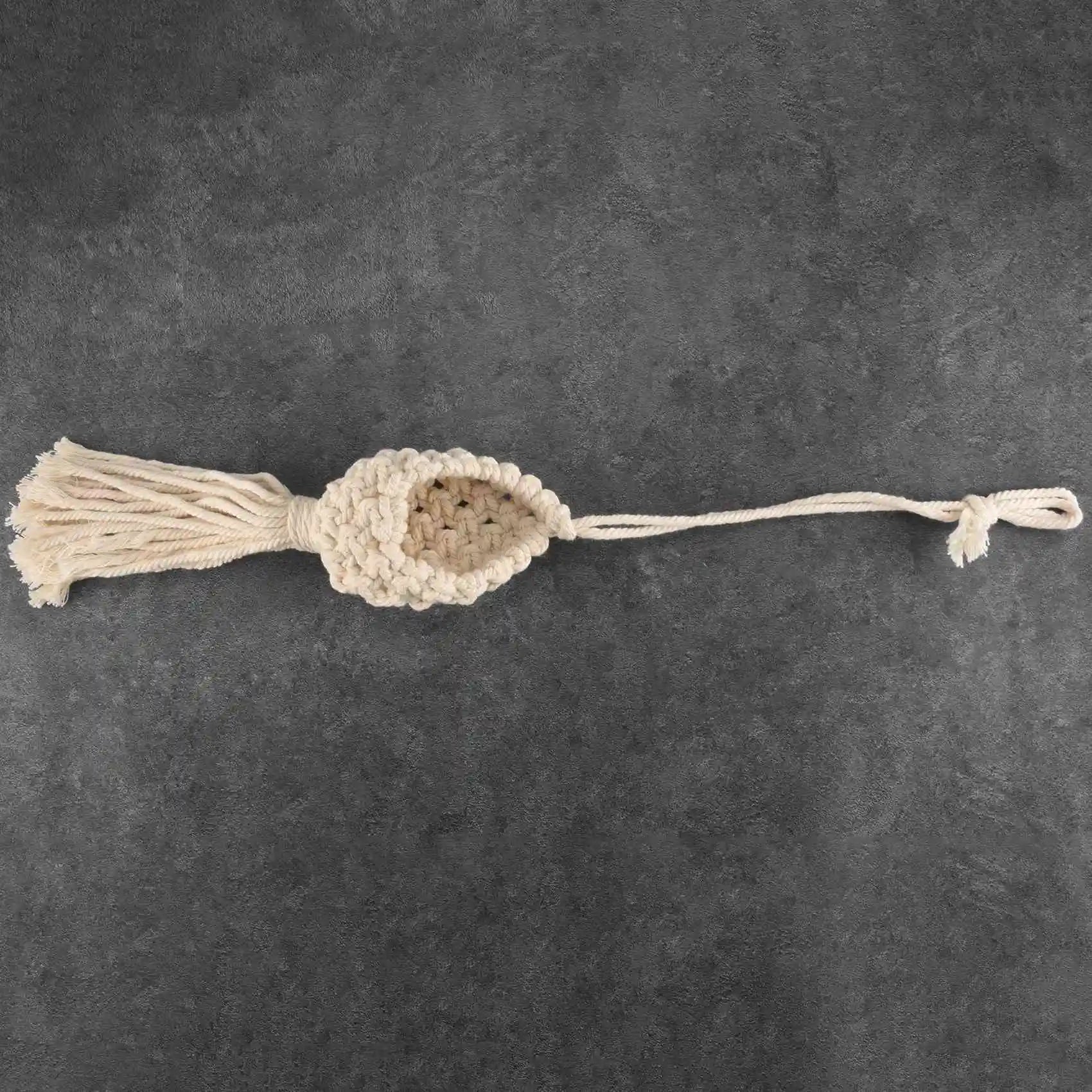 PZHI-Boho Macrame Air Plant Hanger Tillandsia Hanging Basket Rope Holder Flower Home Decor