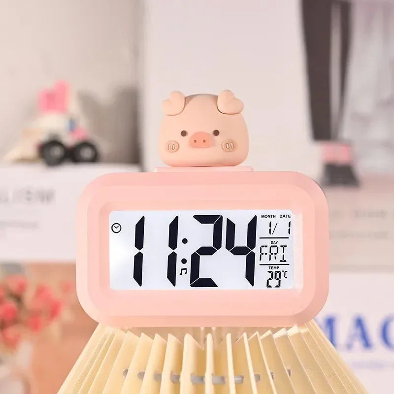 New Cartoon Music Stopwatch for Studying Time Management Date Countdown Timer Digital Table Clocks Reminder Desktop Alarm Clock