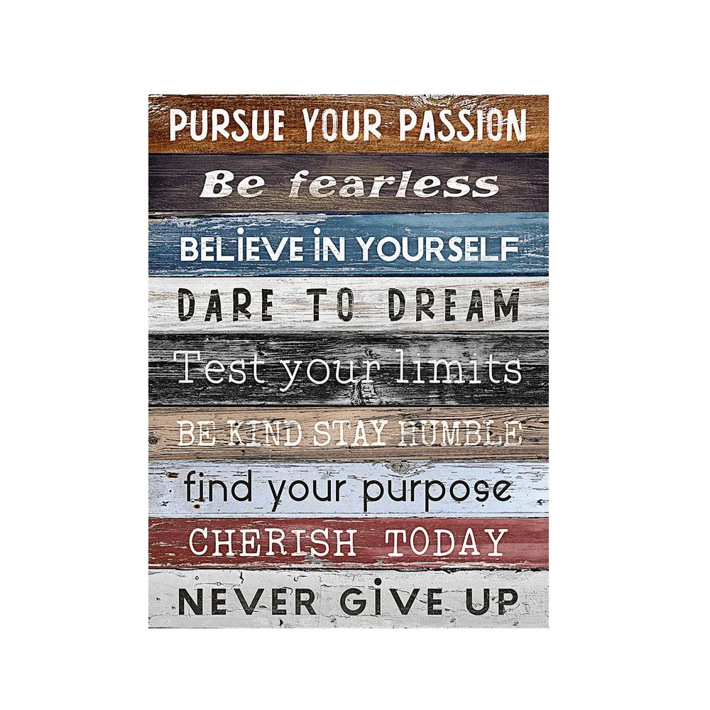 Inspirational Office Wall Decor Painting Abstract Never Give Up Canvas Wall Art Poster for Bedroom Living Room Classroom Decor