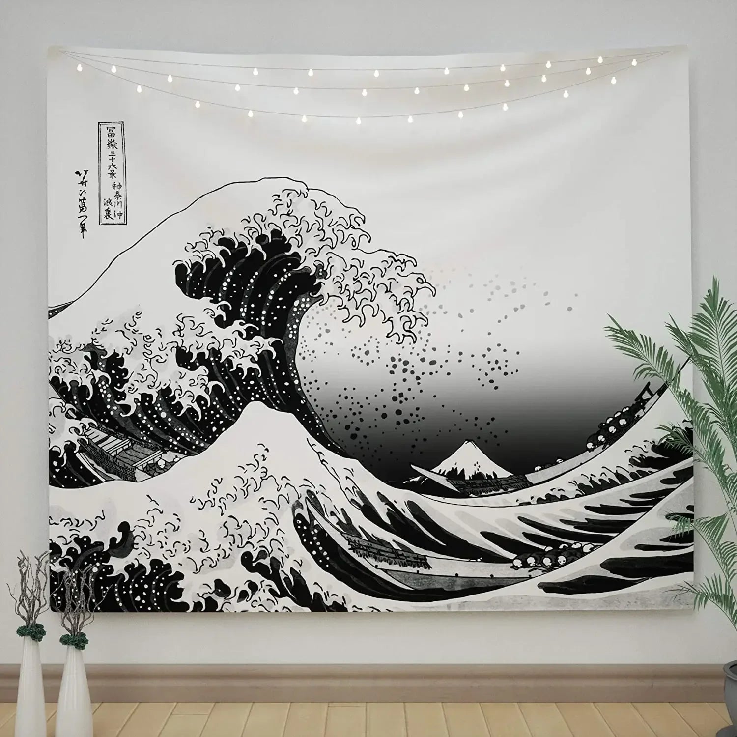 Japanese Kanagawa Big Wave Tapestry Psychedelic Tapestry Teen Indie Room Decor Macrame Wall Hanging Large Fabric Wall Tapestry