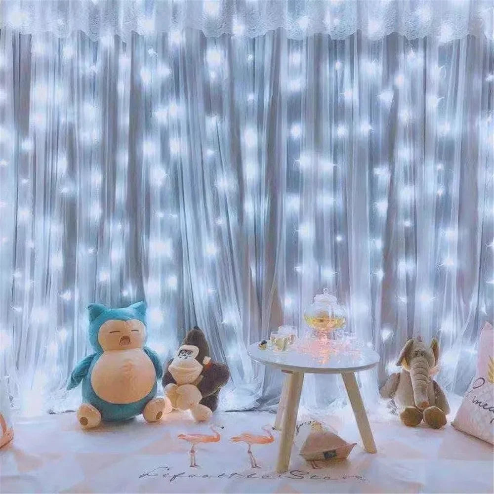 LED Curtain Lights USB Powered with Remote Control Holiday Christmas Decorations for Home Wedding Birthday Bedroom Party Lights