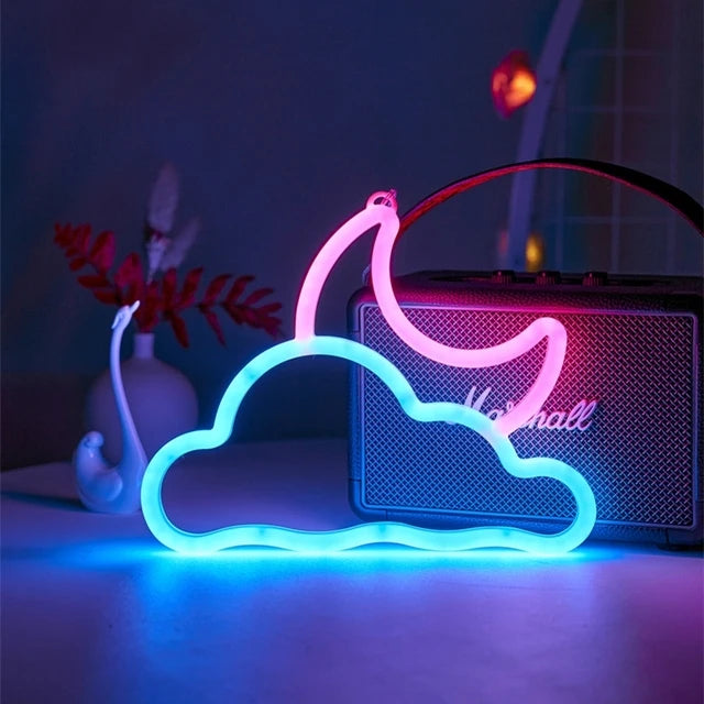Cloud Lightning LED Neon Sign Night Light Battery/USB Operated for Children's Room Party Home Bar Lamp Gift Decoration