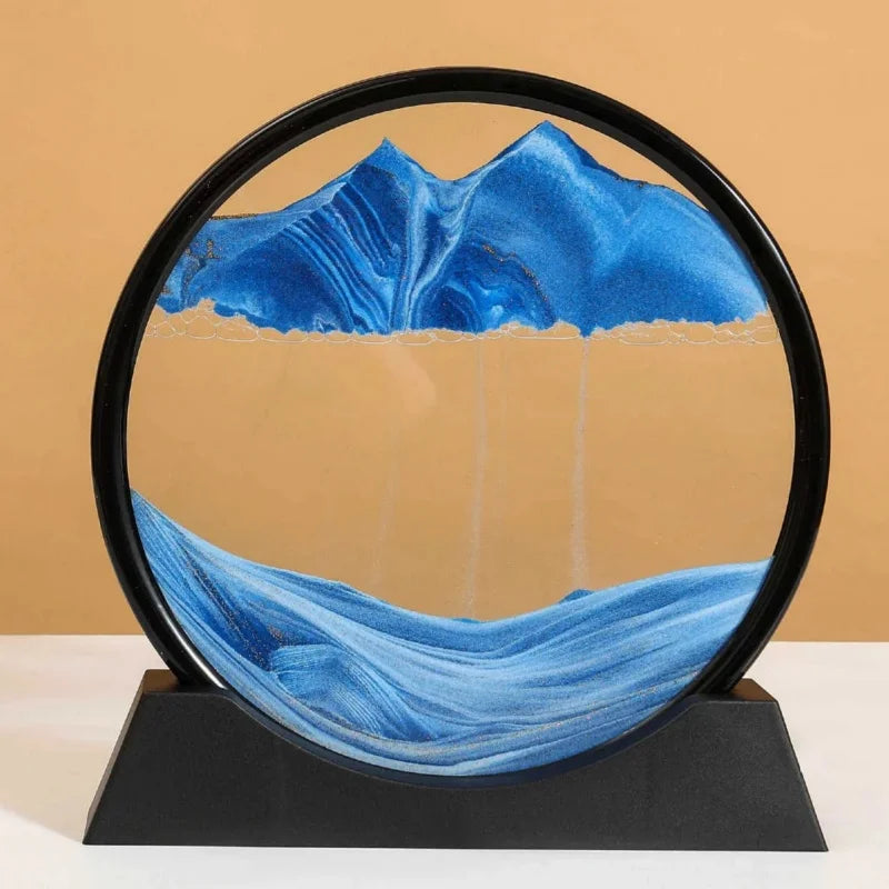 12 Inch 3D Deep Sea Sandscape Creative Hourglass Sand Clock Moving Sand Art Picture Round Glass Quicksand Painting Home Decor