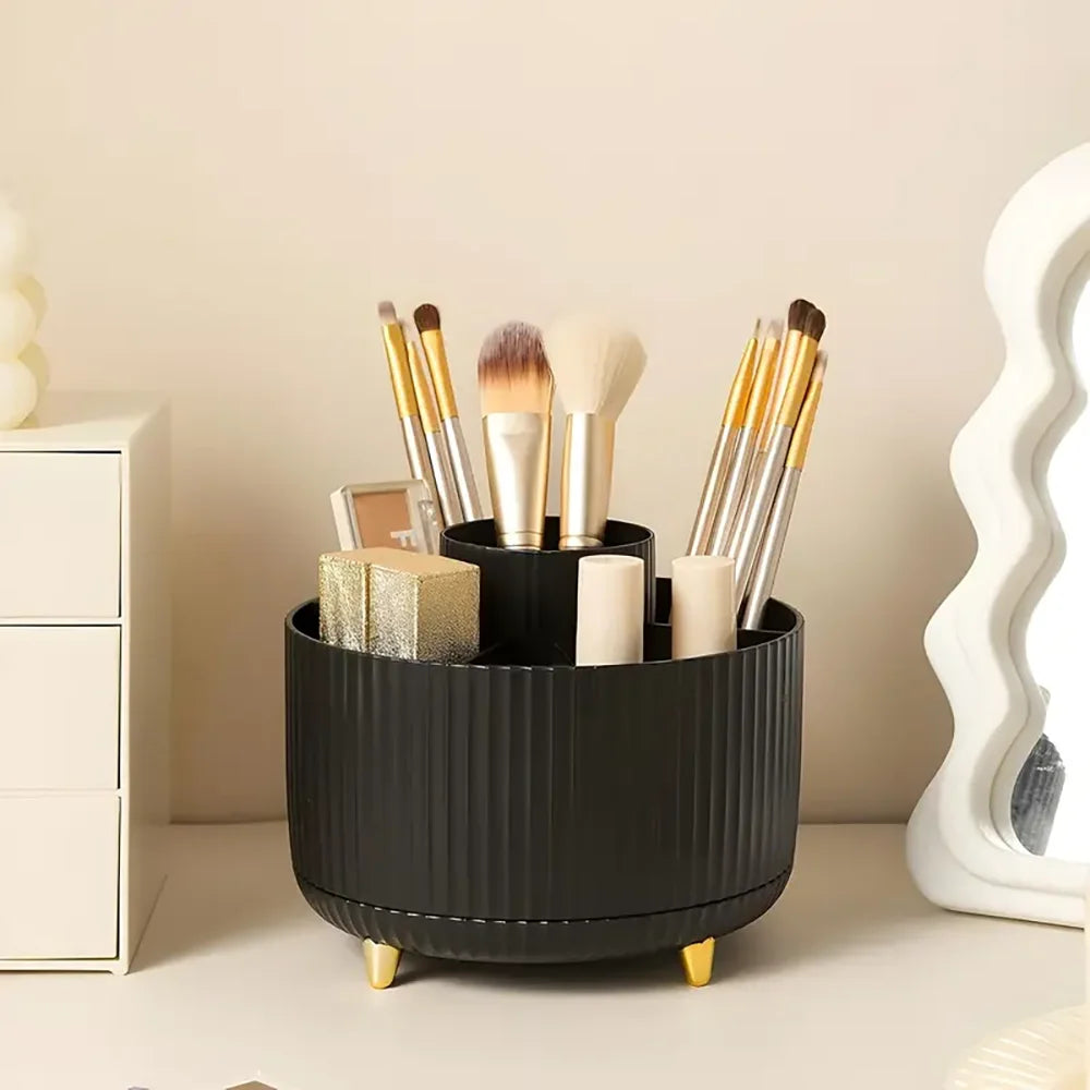 360 Rotating Makeup Holder Desktop Cosmetic Storage Box Organizer Large Capacity For Portable Lipstick Makeup Brush Pen Holder