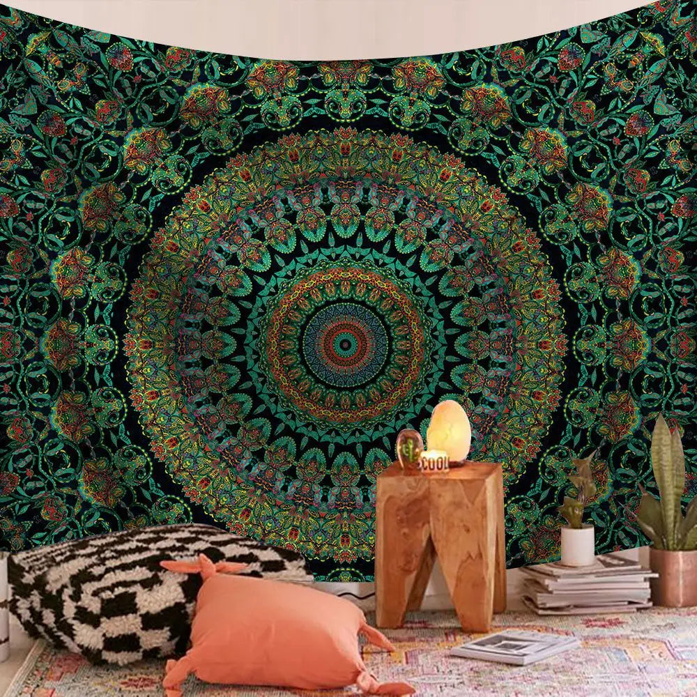 Indian Mandala Wall Hanging Tapestry Boho Wall Cloth Tapestries Decor Psychedelic Hippie Bohemia Wall Carpet Bedroom Decoration