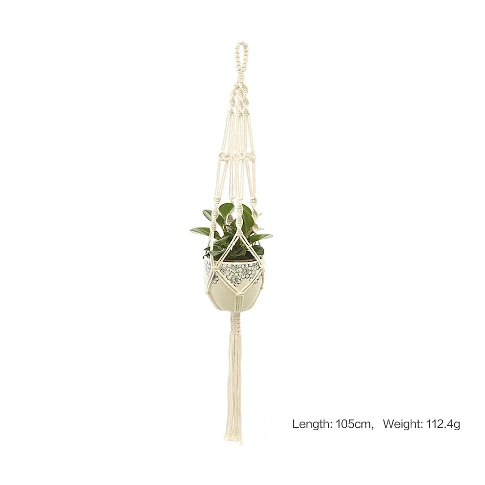 Hanging Plant Handmade Macrame Plant Hanger Flower Pot Planter Hanger Wall Decor Courtyard Garden Hanging Planter Hanging Basket