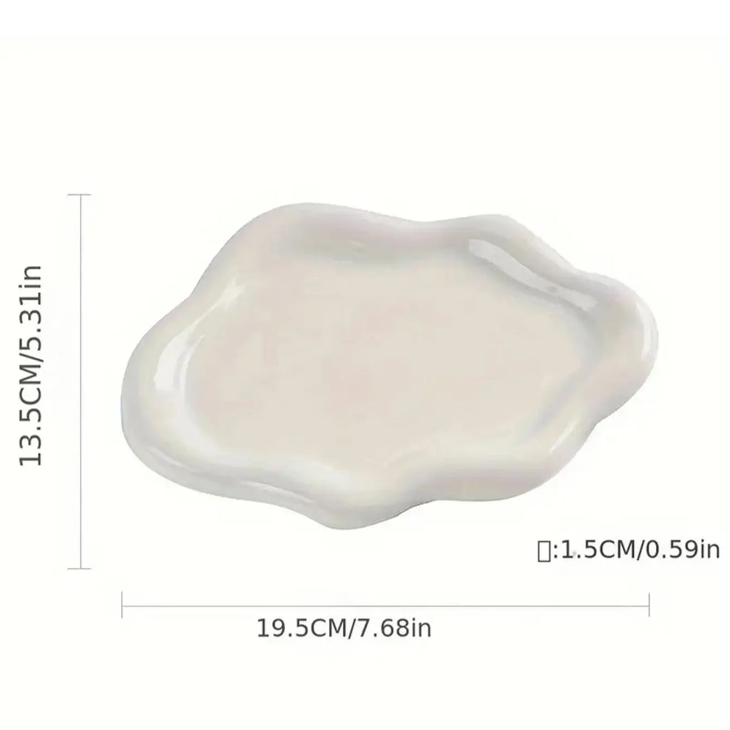 Miniso Simple Stylish Cloud Ceramic Jewelry Storage Tray Jewelry Earrings Display Desktop Ornaments Gifts for Friends