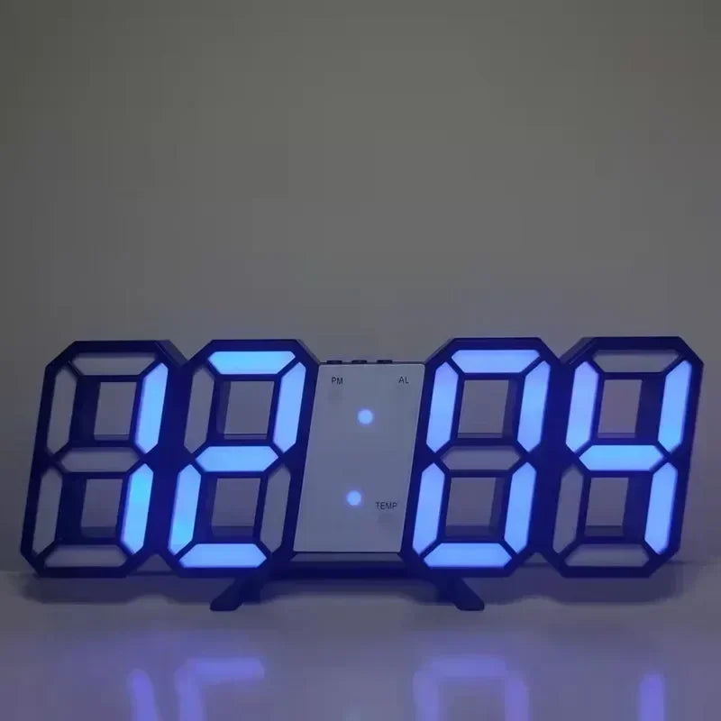 "Modern 3D LED Digital Wall Clock - Stylish Multifunctional Home Decor with USB Power, Perfect for European Interiors"