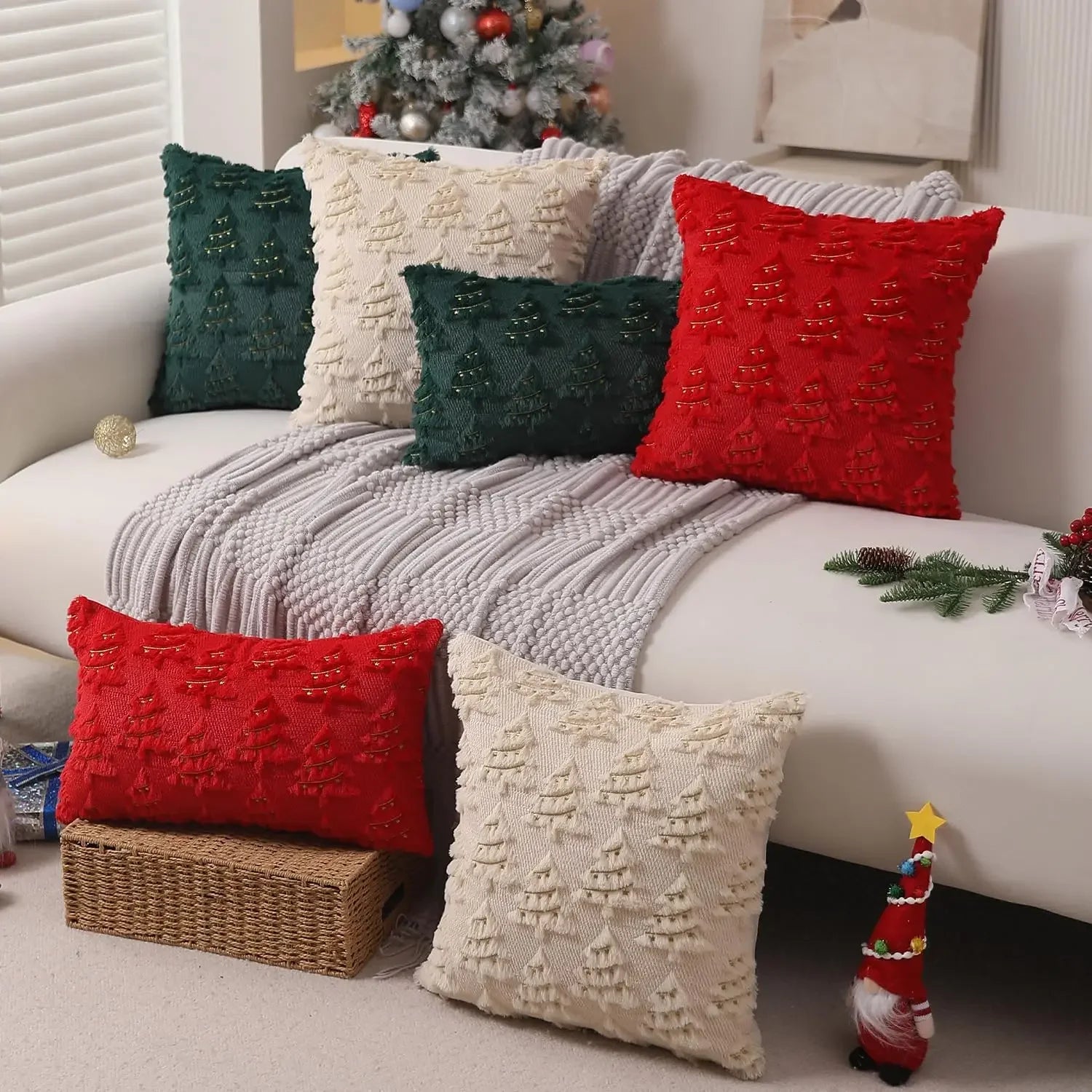 2025 New Spring Decorative Throw Pillow Covers Corduroy Boho Windmill Textured Cushion Cover 45x45CM Pillowcases Home Decor