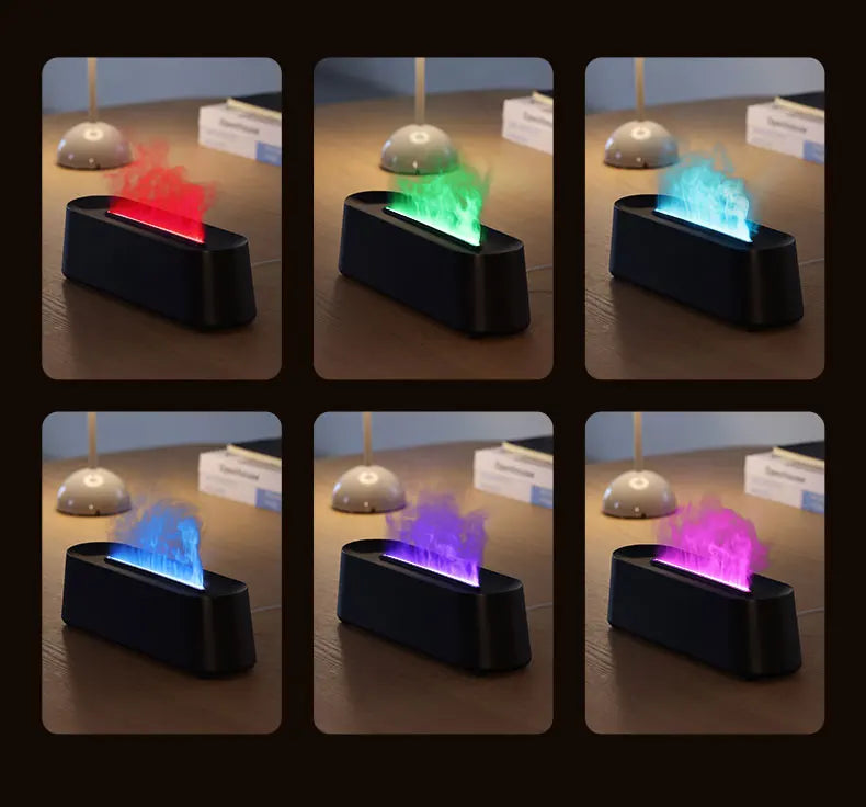 Flame Diffusers for Essential Oils 300ML Aroma Diffuser Humidifier with RGB Light Remote Control for Home Office