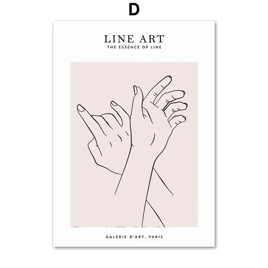 Modern Abstract Wall Art Pink Orange Picasso Lines Face Nude HD Canvas Print Poster Home Living Room Bedroom Decoration
