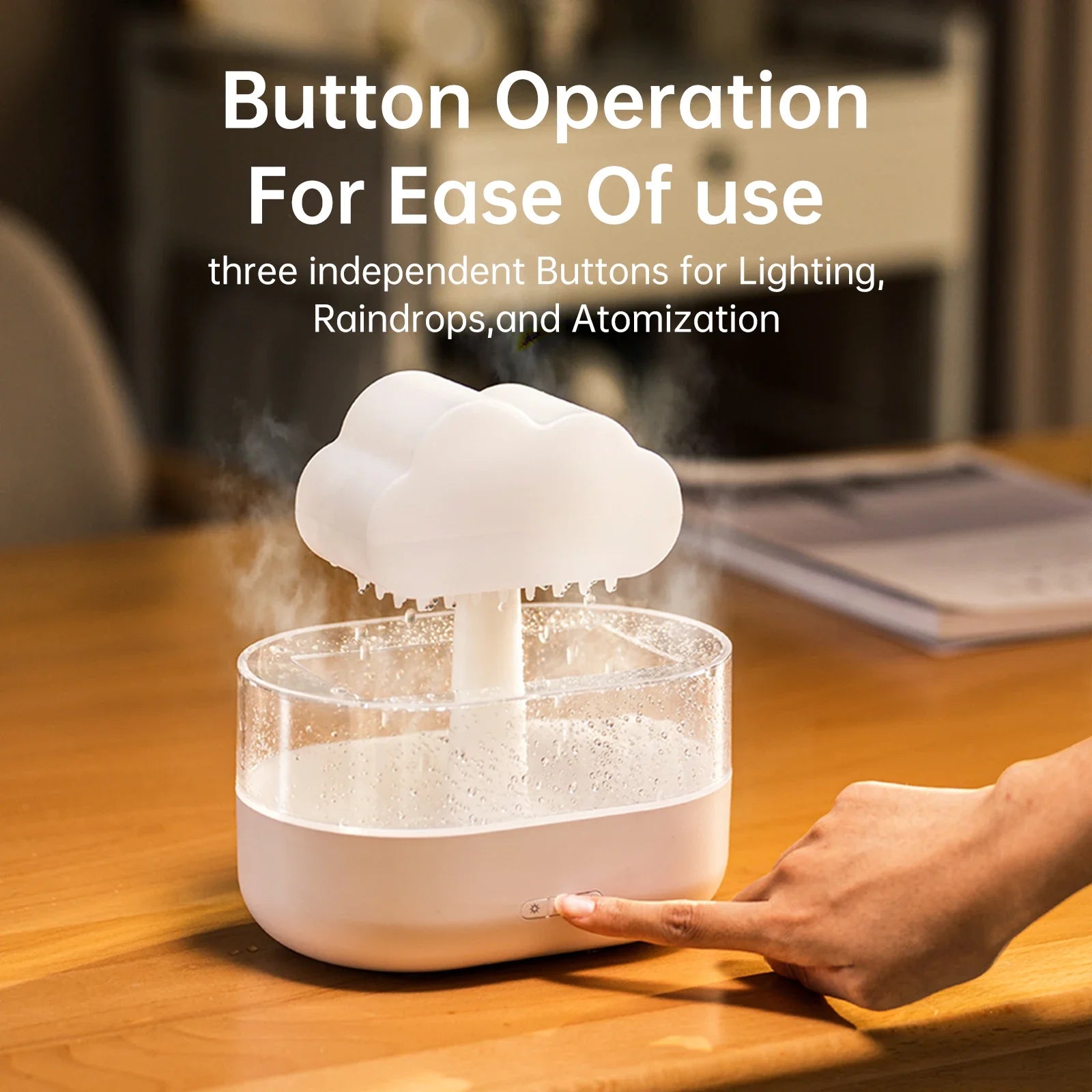 Rain Cloud Humidifier 200ML Essential Oils  Diffuser With Water Drops And Colorful Night Light Mushroom Humidifier Humidifer