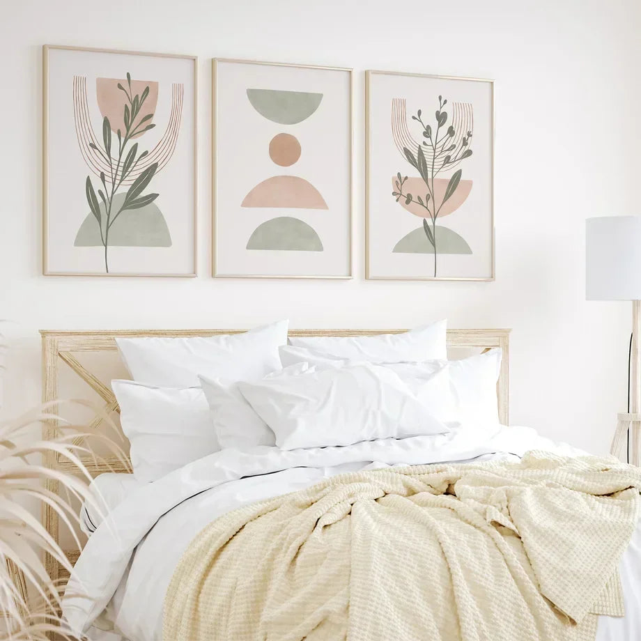 Scandinavian Simple Abstract Wall Art Bohemian Line Leaf Geometry HD Canvas Poster Prints Home Bedroom Living Room Decoration