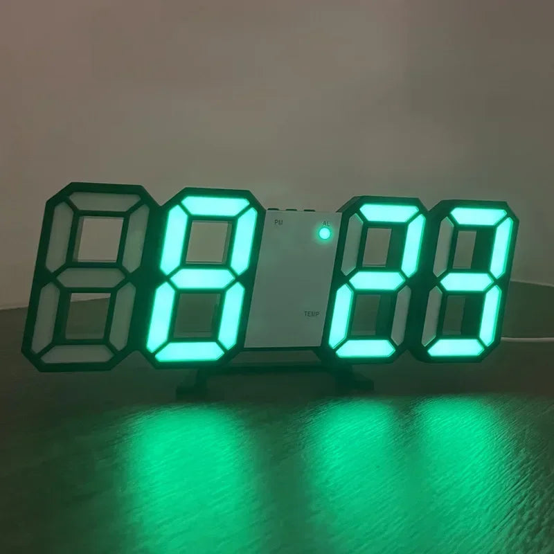 LED Clock Bedroom Home for You Adjustable Digital Wall Clock Hair Accessories Living Room Night Light Mode 3D Decor Decorate