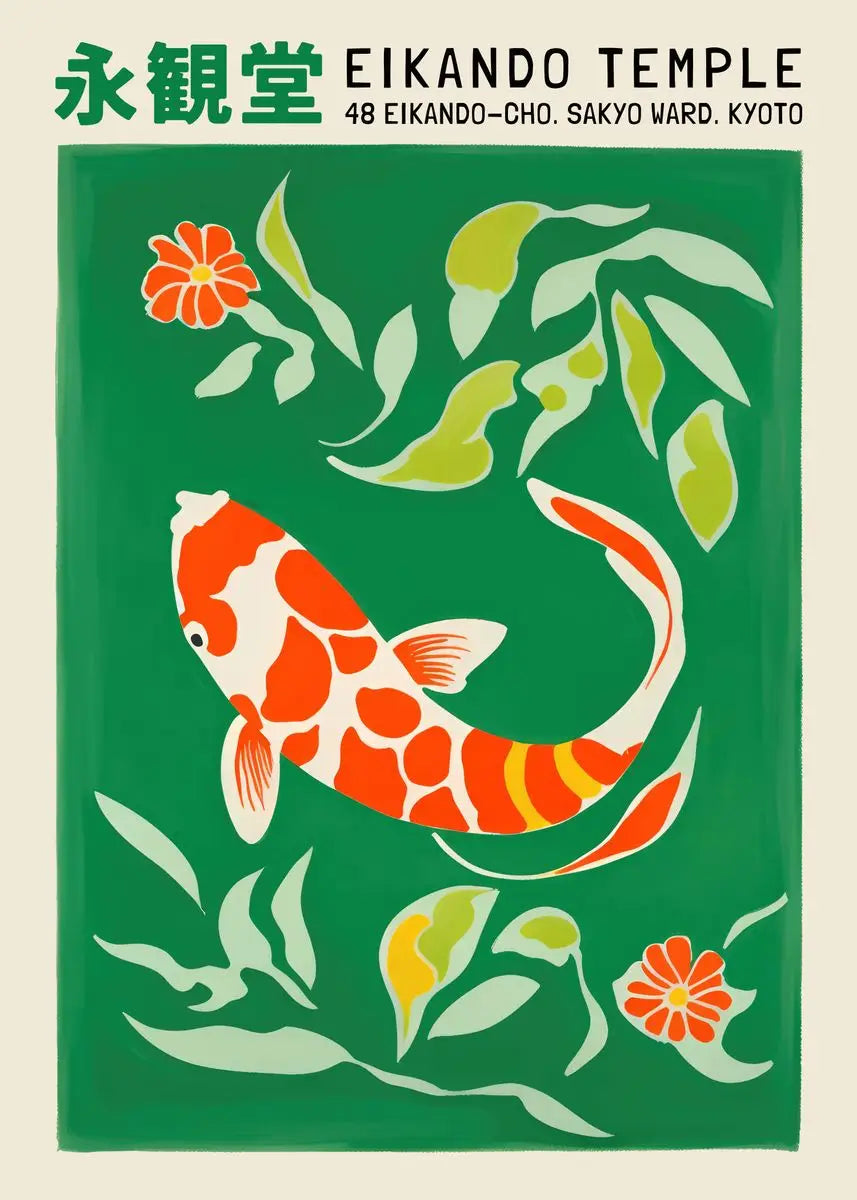Japan Aesthetic Abstract Koi Fish Tokyo Jazz Octopus Posters and Prints Canvas Printing Wall Art Picture for Living Room Decor