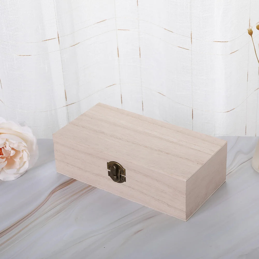 20*10*6 Cm Rectangular Durable Wooden Storage Box Retro Jewelry Box Gift Box Desktop Organizer Clamshell Container