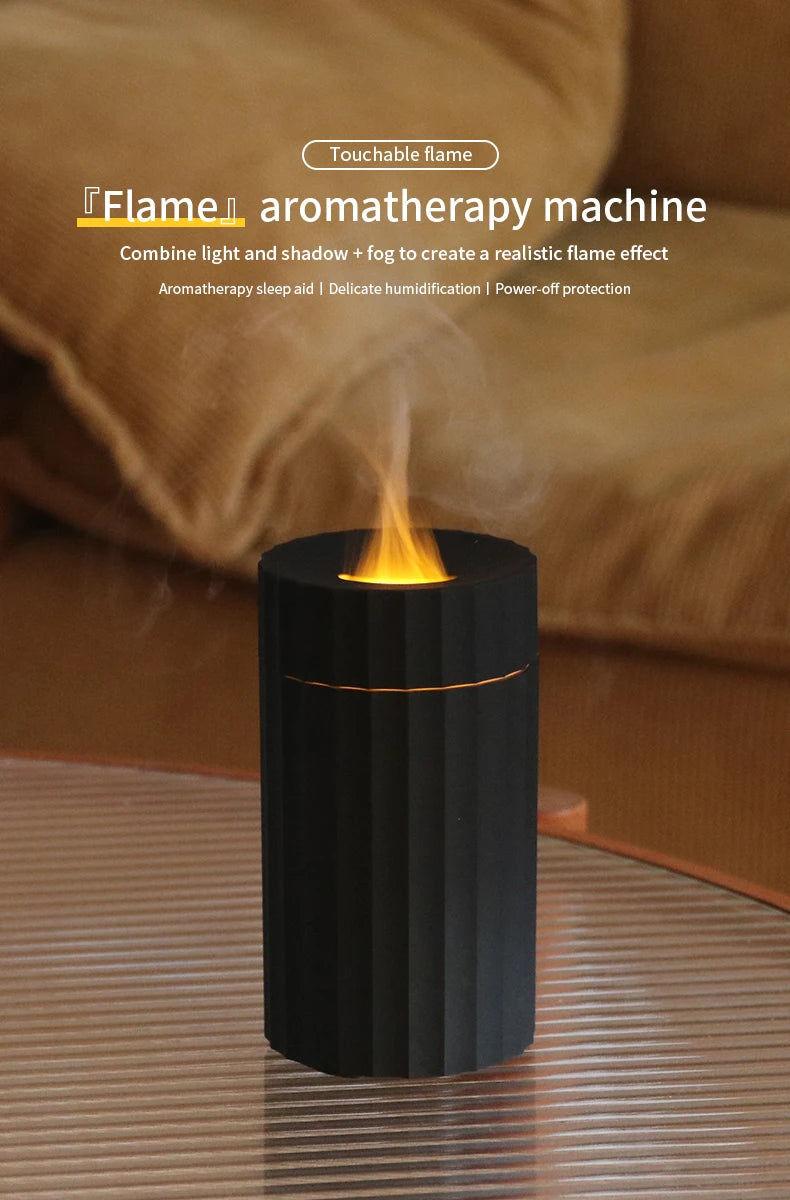 Car Diffuser Flame Humidifier Essential Oil Aroma Aromatherapy Diffuser Auto Air Purifier Air Freshener With LED Light