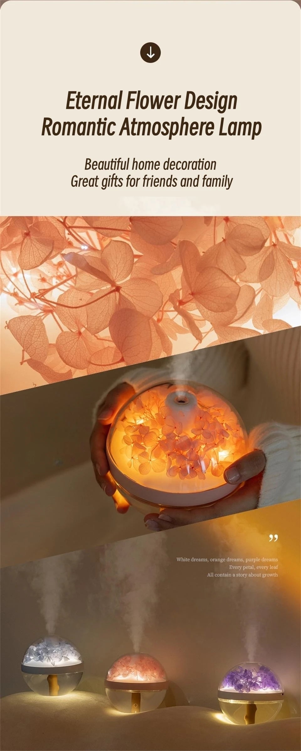 800mAh USB Rechargeable Battery Air Humidifier Eternal Flower Portable Mist Sprayer Aroma Diffuser Home Mini Humidifier Atomizer