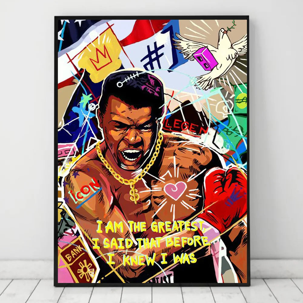 Classic Pop Street Graffiti Abstract Wall Art Gangster Godfather Smoking HD Oil On Canvas Posters And Printed Living Room Decor
