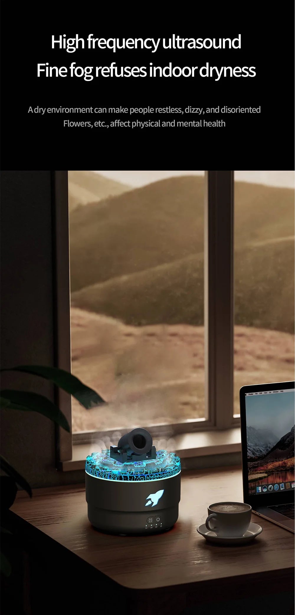 Cannon Aromatherapy Diffuser Jellyfish Spray Air Humidifier 7Colour Gradient Night Light Ultrasound Essential Oil Arome Diffuser