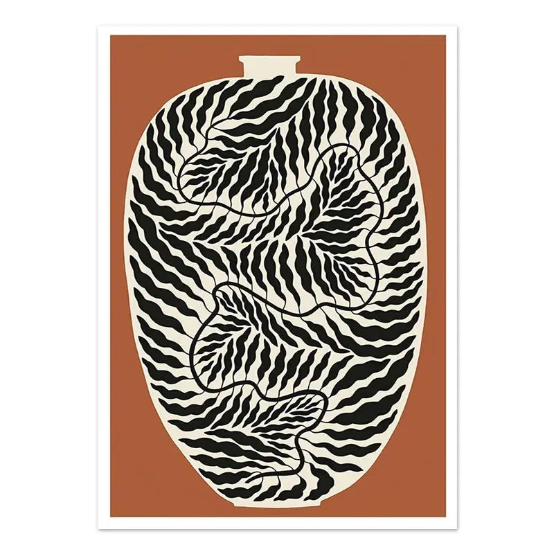 Abstract Line Lemon Flower Vase Geometry Nordic Poster Wall Art Prints Canvas Painting Wall Pictures For Living Room Decor