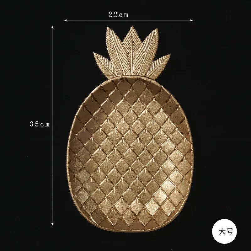 Nordic Decorative Tray Gold Leaf Shape Serving Tray Jewelry Pallet Fruit Snack Dish Table Decoration Storage Organizer
