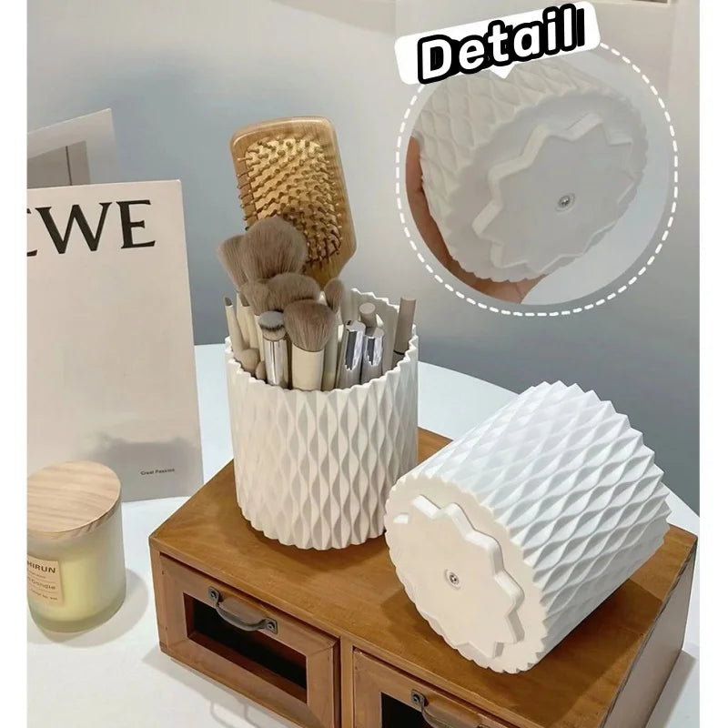 Desktop 360Rotating Cosmetic Storage Box Make Up Case Skin Care Products Organizer Case Plastic Makeup Brush Organizer Container