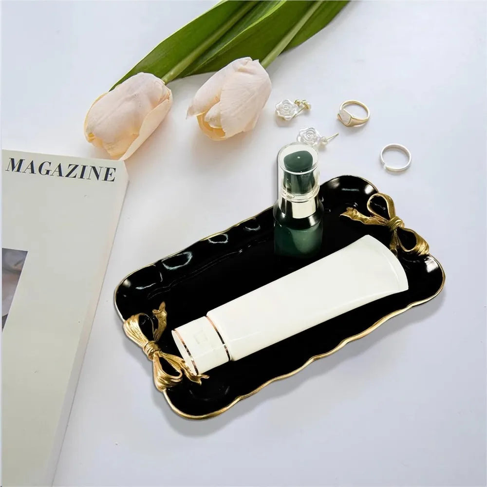 Vintage Decorative Tray Jewelry Tray Towel Tray Storage Tray Rings Necklace Bracelets Earrings Trays Cosmetics Jewelry