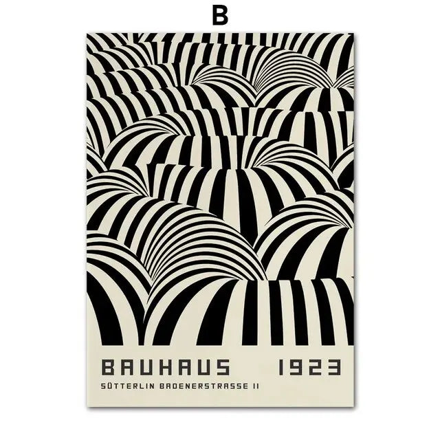 Bauhaus Line Abstract Eye Leopard Black Wall Art, Canvas Painting Poster, Ideal for Living Room Decoration, Unique Home Decor