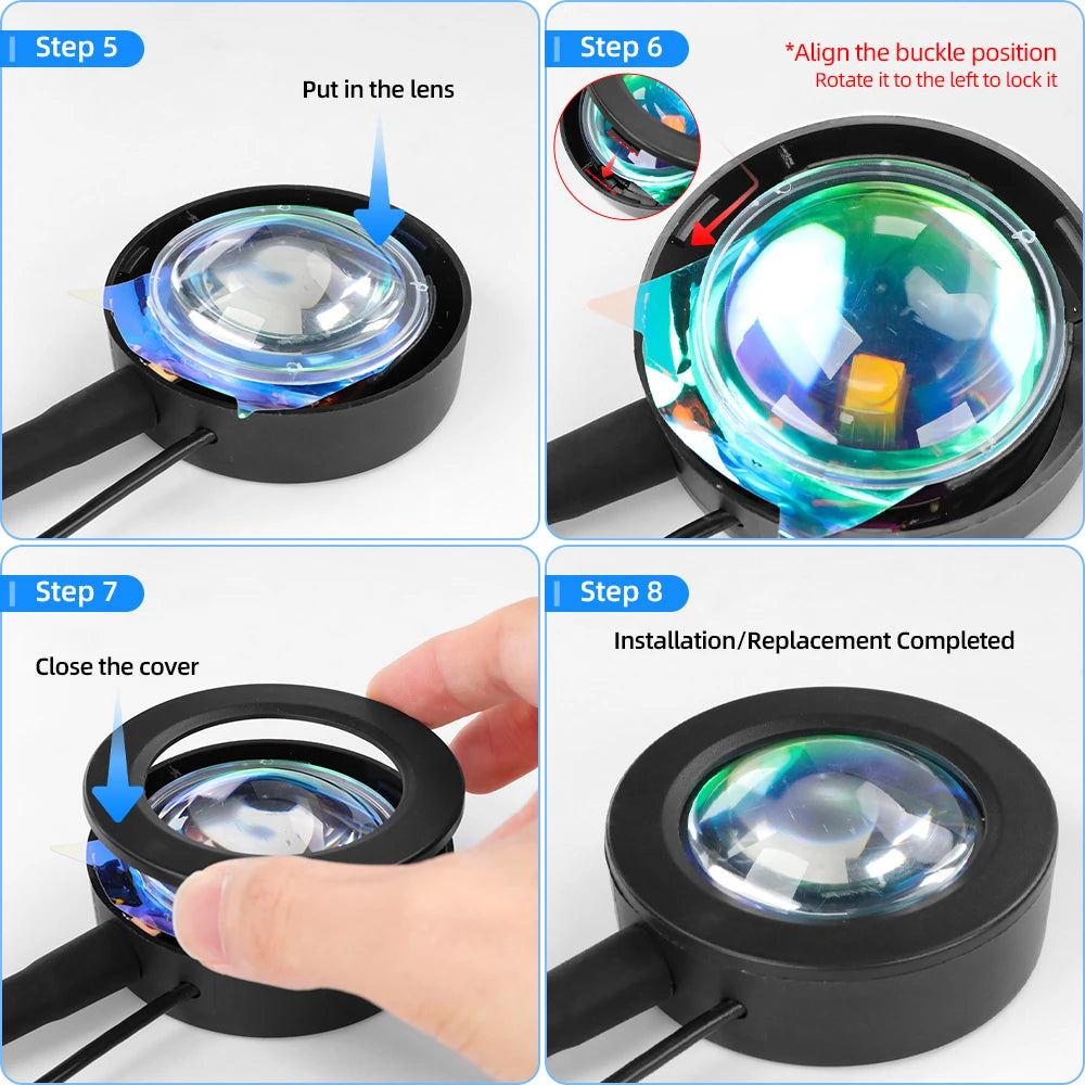 Rainbow Sunset Projector Night Light RGB Lamp for Home Coffe Shop Photography Background Wall Decoration Atmosphere Table Lamp