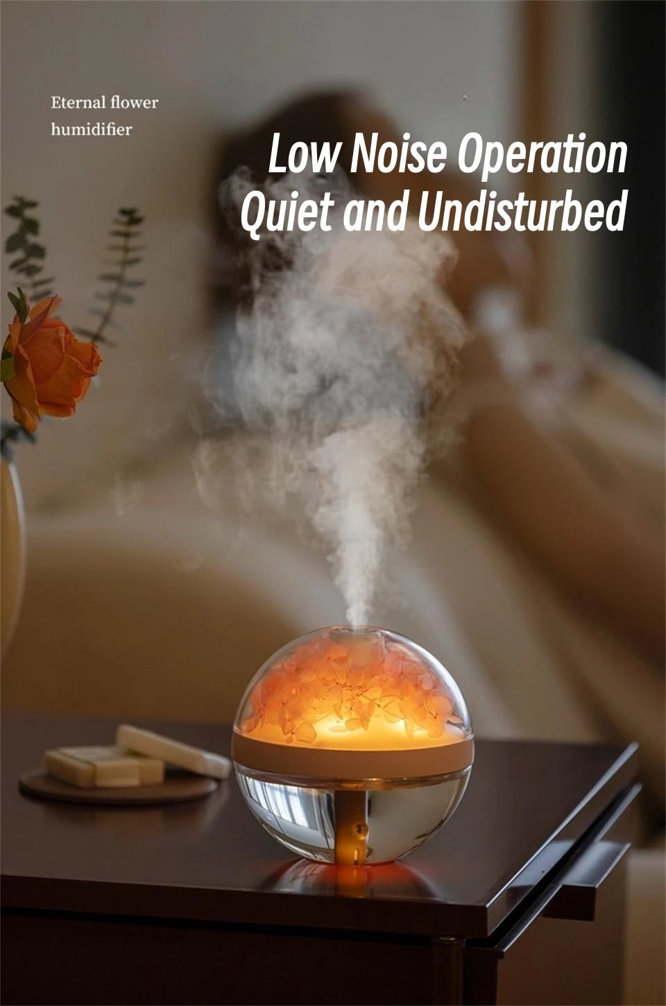 800mAh USB Rechargeable Battery Air Humidifier Eternal Flower Portable Mist Sprayer Aroma Diffuser Home Mini Humidifier Atomizer