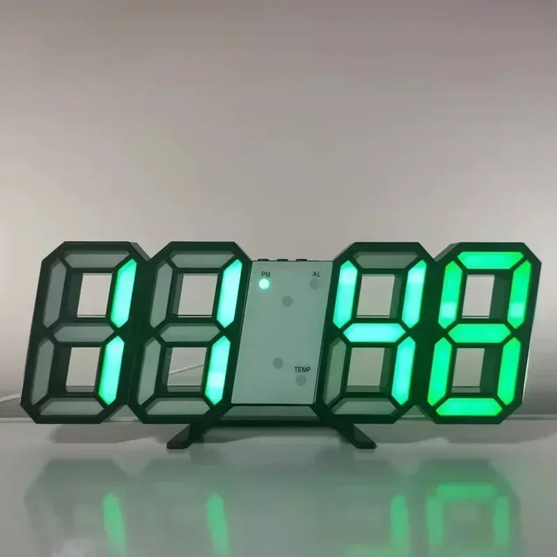 "Modern 3D LED Digital Wall Clock - Stylish Multifunctional Home Decor with USB Power, Perfect for European Interiors"
