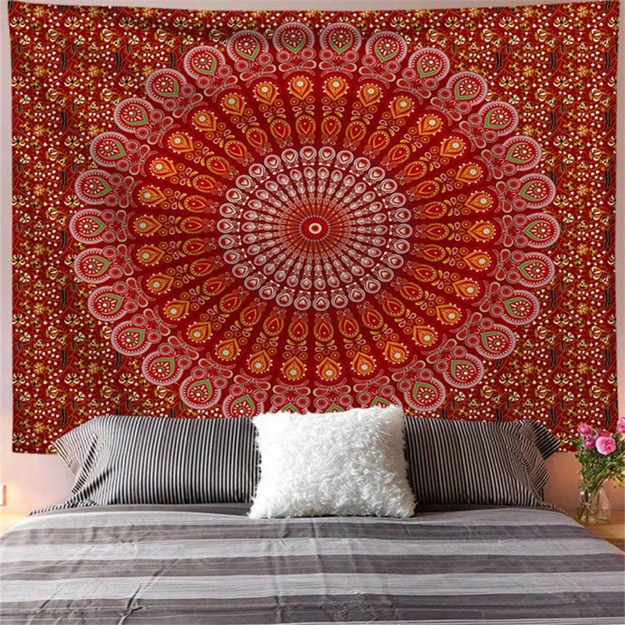 Indian Mandala Wall Hanging Tapestry Boho Wall Cloth Tapestries Decor Psychedelic Hippie Bohemia Wall Carpet Bedroom Decoration