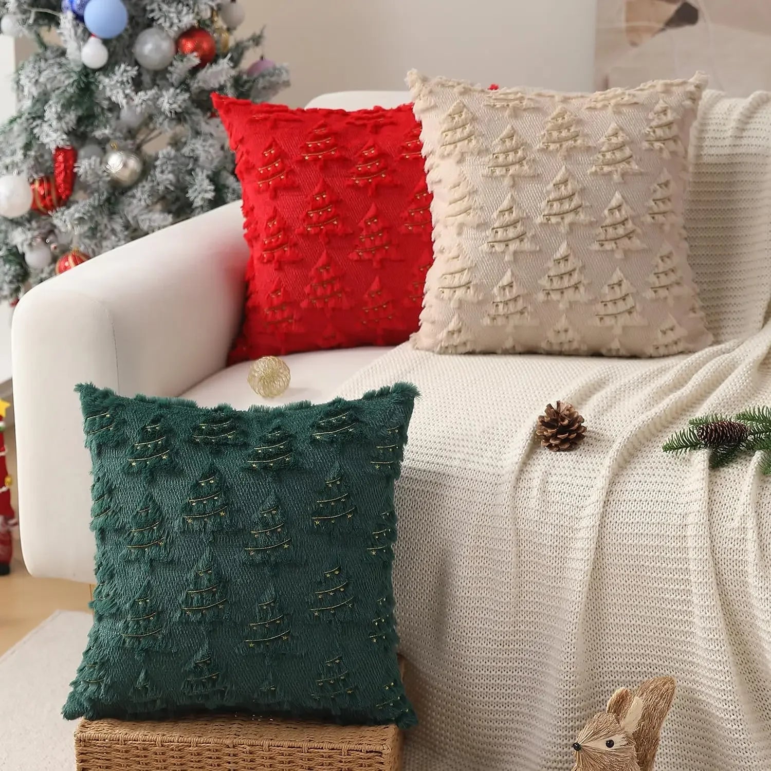 2025 New Spring Decorative Throw Pillow Covers Corduroy Boho Windmill Textured Cushion Cover 45x45CM Pillowcases Home Decor