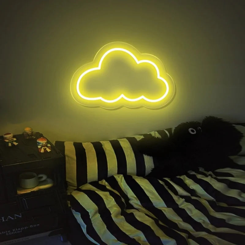 Cloud Neon Sign LED Aesthetic Room Decor Neon Light Cloud Wall Decorative Night Lights for Kids Room Home Decor Neon Light