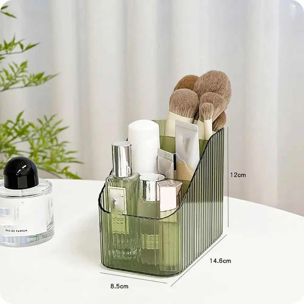 Transparent Makeup Organizer New 3/4-Slot Lightweight Vanity Case Washable Plastic Versatile Storage Box