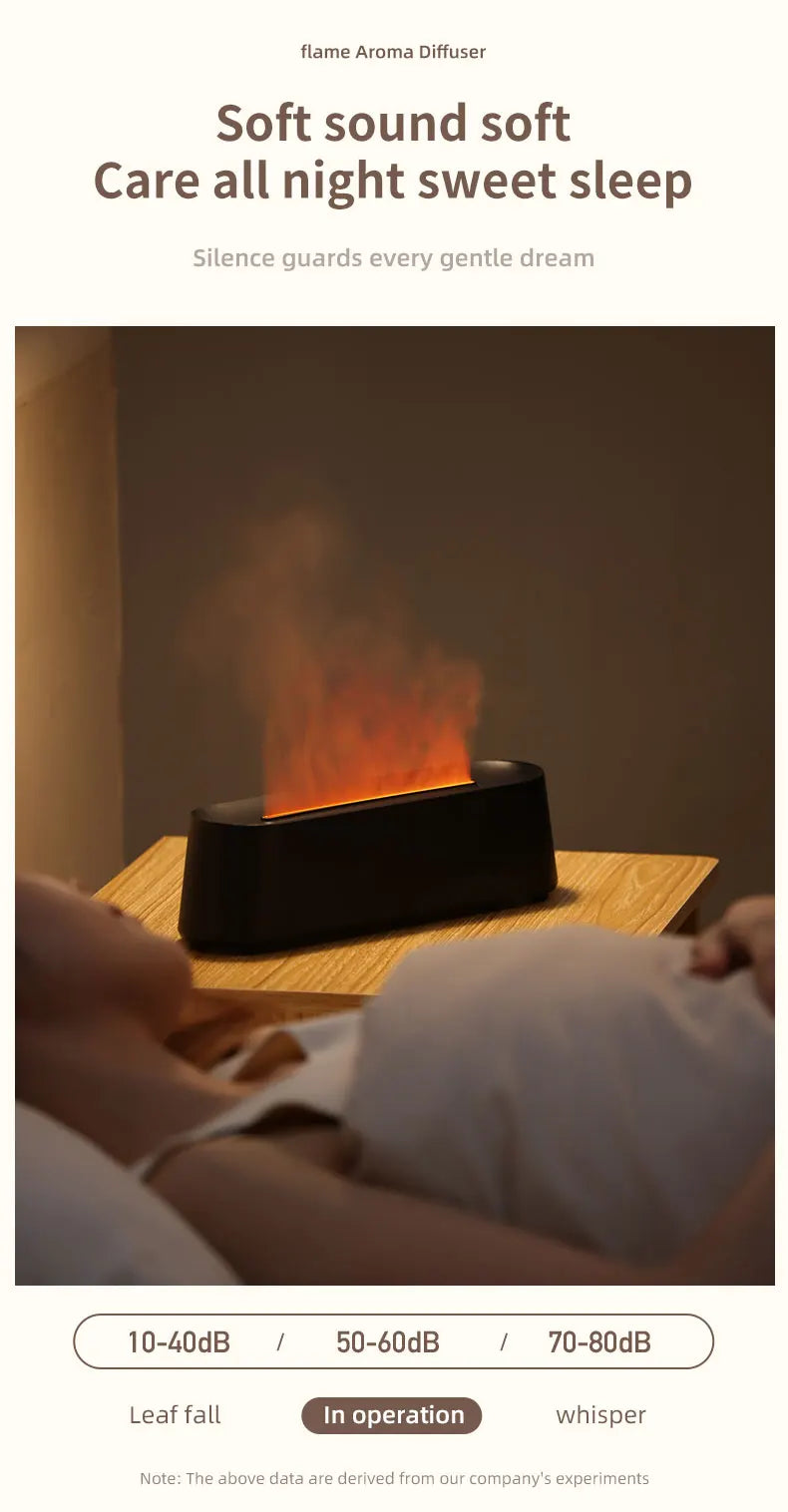 Flame Diffusers for Essential Oils 300ML Aroma Diffuser Humidifier with RGB Light Remote Control for Home Office