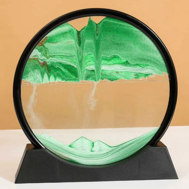 12 Inch 3D Deep Sea Sandscape Creative Hourglass Sand Clock Moving Sand Art Picture Round Glass Quicksand Painting Home Decor
