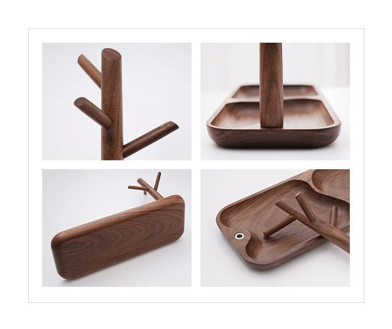HeMu Key Storage Tray for Entrance Foyer Creative Tree Hanging Shelf Desktop Decoration Living Room Key Hanger Display Frame