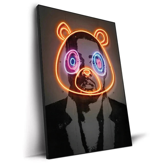 Canvas Print Art Poster Abstract Neon Design Rapper Star Canvas Paintings 2PAC Hip Hop Singers Poster Wall Art Bar Home Decor