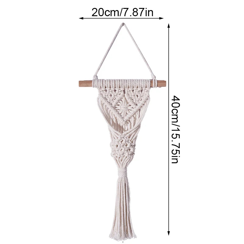 Macrame Wall Hanging Decoration Nordic Wall Background Cotton Rope Woven Tapestry Flower Pot Plant Holder Room Home Decor