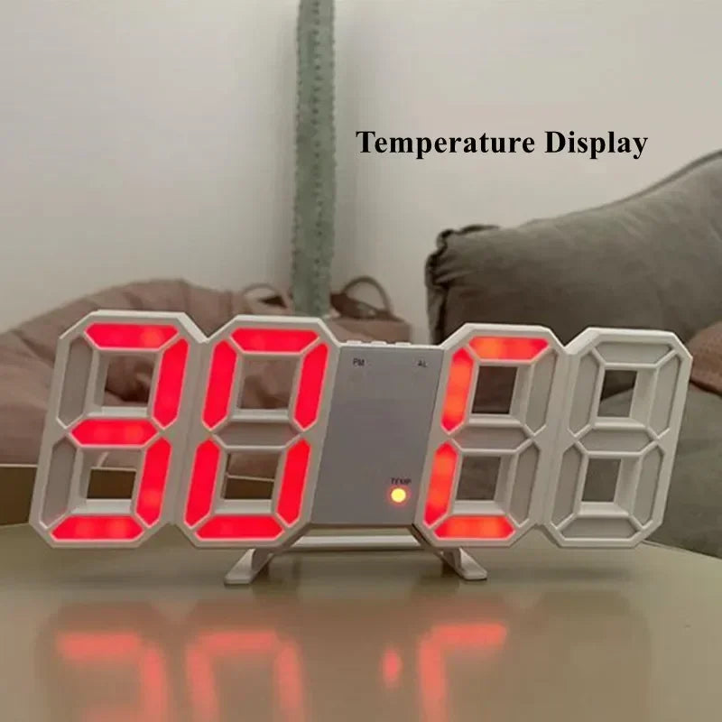 LED Clock Bedroom Home for You Adjustable Digital Wall Clock Hair Accessories Living Room Night Light Mode 3D Decor Decorate
