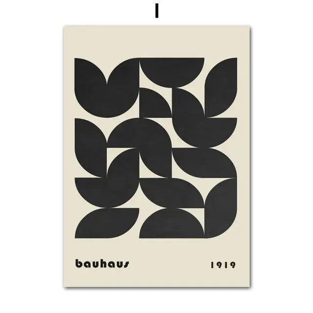 Bauhaus Line Abstract Eye Leopard Black Wall Art, Canvas Painting Poster, Ideal for Living Room Decoration, Unique Home Decor