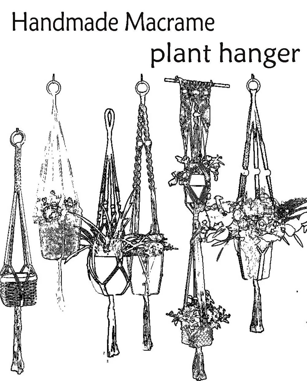 Bohemian macrame handmade products  short macrane plant hanger for wall hanging pot holder for fleshiness
