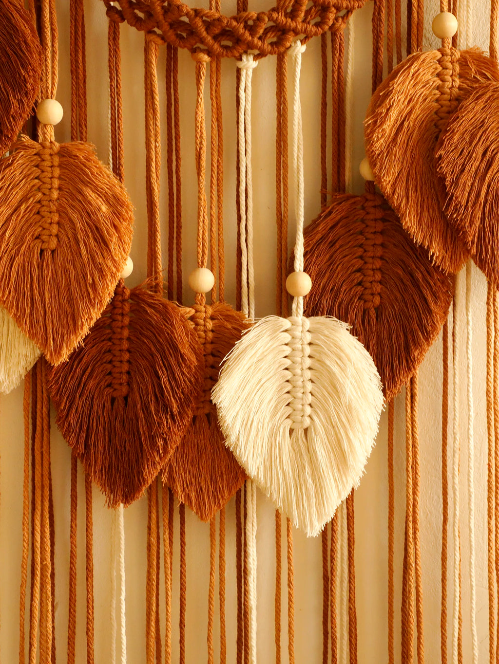 Leaf Macrame Tapestry Brown Green Wall Tapestry Boho Home Decoration Macrame Wall Hanging Home Living Room Decors Aesthetic Gift