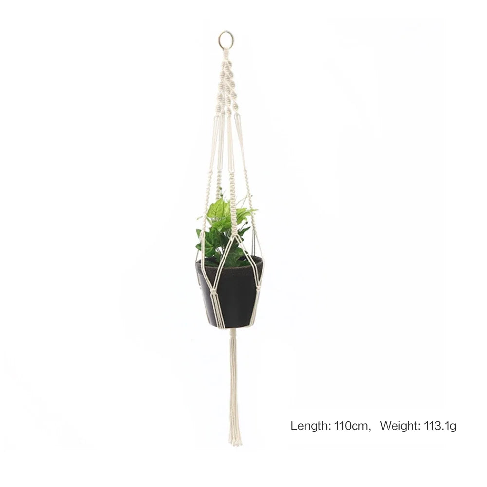 Hanging Plant Handmade Macrame Plant Hanger Flower Pot Planter Hanger Wall Decor Courtyard Garden Hanging Planter Hanging Basket