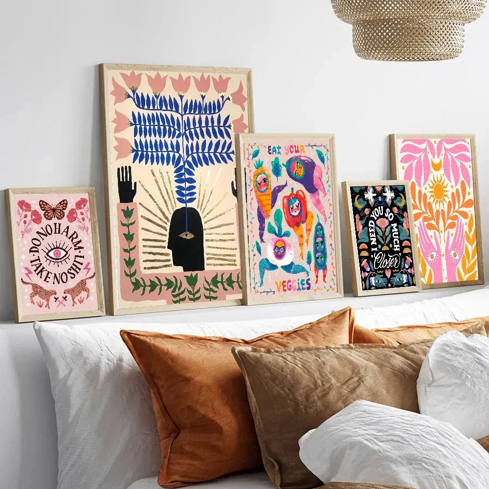 Abstract Feminist Color Letter Art Classic Vintage Posters HD Quality Wall Art Retro Posters for Home Room Wall Decor