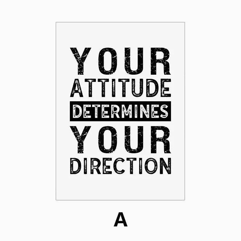 Black White Inspirational Quotes Canvas Art Poster Print Modern Nordic Wall Decorative Picture for Living Room Office Home Decor