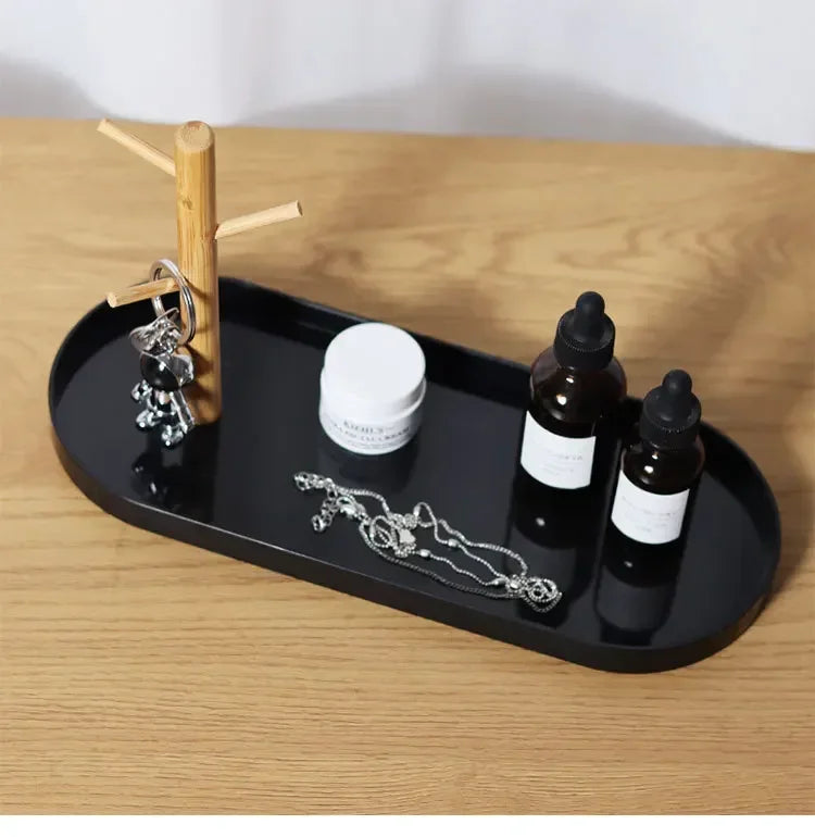 2024 New Nordic Bamboo Tree Branch Storage Tray Living Room Desktop Key Hanger Jewelry Display Frame