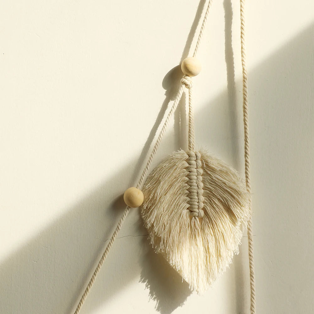 Large Macrame Wall Hanging Boho Leaf Tassels Christmas Decoration Wall Decor Tapestry Home Decorations for Bedroom Living Room